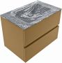 Mondiaz VICA-DLUX 70cm badmeubel onderkast Oro 2 lades. Inbouw wastafel CLOUD midden zonder kraangat kleur Ostra. - Thumbnail 1