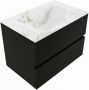 Mondiaz VICA-DLUX 70cm badmeubel onderkast Urban 2 lades. Inbouw wastafel CLOUD midden 1 kraangat kleur Glace. - Thumbnail 1