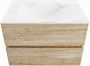 Mondiaz VICA-DLUX 70cm badmeubel onderkast Washed Oak 2 lades. Inbouw wastafel CLOUD midden zonder kraangat kleur Lava. - Thumbnail 1