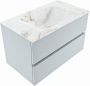 Mondiaz VICA-DLUX 80cm badmeubel onderkast Clay 2 lades. Inbouw wastafel CLOUD midden zonder kraangat kleur Opalo. - Thumbnail 1