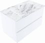 Mondiaz VICA-DLUX 80cm badmeubel onderkast Talc 2 lades. Inbouw wastafel CLOUD midden 1 kraangat kleur Ostra. - Thumbnail 1