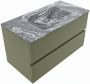 Mondiaz VICA-DLUX 90cm badmeubel onderkast Army 2 lades. Inbouw wastafel CLOUD midden 1 kraangat kleur Ostra. - Thumbnail 1
