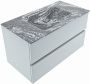Mondiaz VICA-DLUX 90cm badmeubel onderkast Clay 2 lades. Inbouw wastafel CLOUD midden 1 kraangat kleur Ostra. - Thumbnail 1