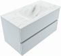 Mondiaz VICA-DLUX 90cm badmeubel onderkast Clay 2 lades. Inbouw wastafel CLOUD midden zonder kraangat kleur Lava. - Thumbnail 1