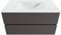 Mondiaz VICA-DLUX 90cm badmeubel onderkast Dark grey 2 lades. Inbouw wastafel CLOUD midden 1 kraangat kleur Lava. - Thumbnail 1