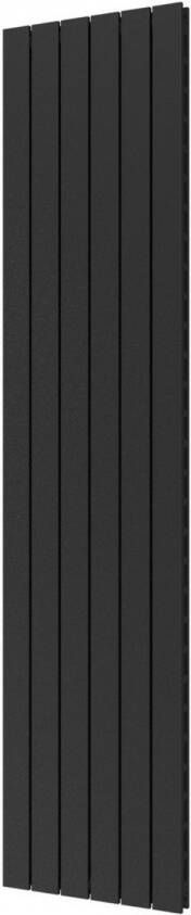 Plieger Cavallino Retto designradiator verticaal dubbel middenaansluiting 2000x450mm 1287W zwart grafiet (black graphite) 7255366