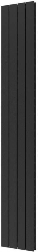 Plieger Cavallino Retto designradiator verticaal dubbel middenaansluiting 2000x298mm 905W zwart grafiet (black graphite) 7255353
