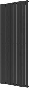 Plieger Cavallino Retto designradiator verticaal enkel middenaansluiting 2000x754mm 1666W zwart grafiet (black graphite) 7255340