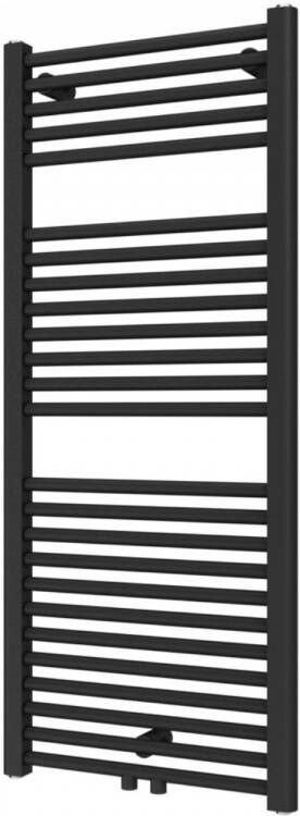 Plieger Palmyra designradiator horizontaal middenaansluiting 1175x500mm 580W zwart grafiet (black graphite) 7255483