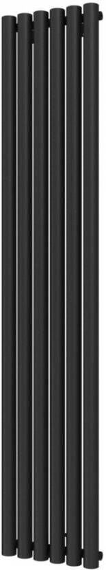 Plieger Trento designradiator verticaal met middenaansluiting 1800x350mm 814W zwart grafiet (black graphite) 7250031