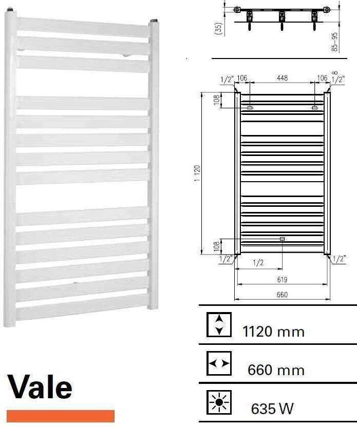 Plieger Vela designradiator horizontaal 1120x660mm 635W zilver metallic 7252583