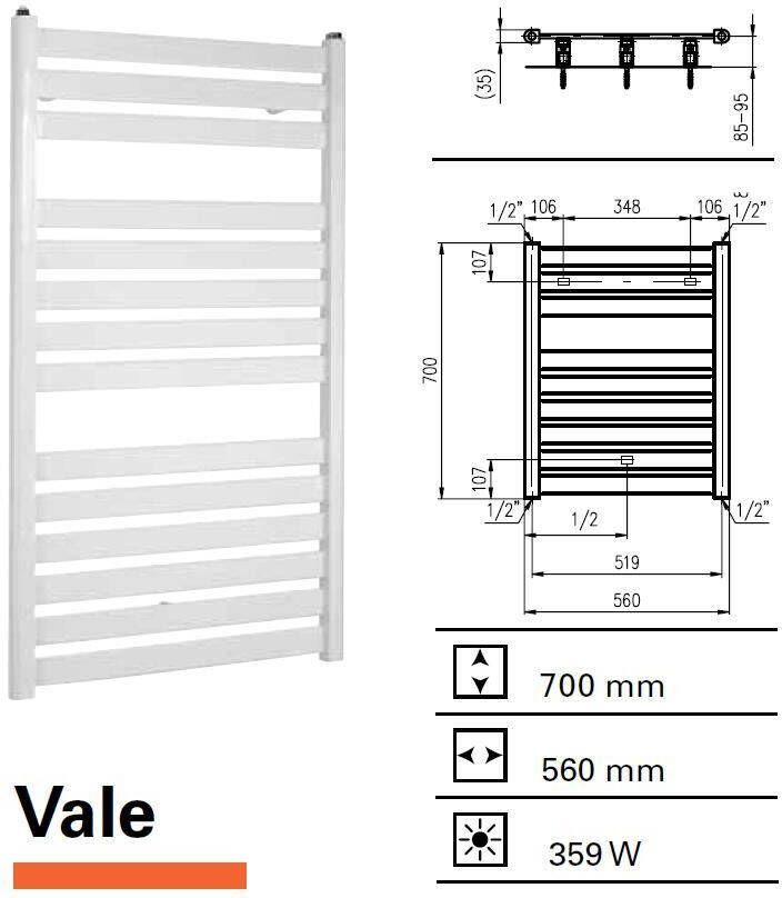 Plieger Vela designradiator horizontaal 700x560mm 359W pergamon 7252576