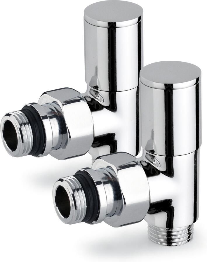 Plieger Aansluitset Zijaansluiting Radiator Valvola Haaks Chroom