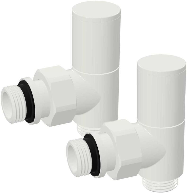 Plieger Aansluitset Zijaansluiting Radiator Valvola Haaks Wit