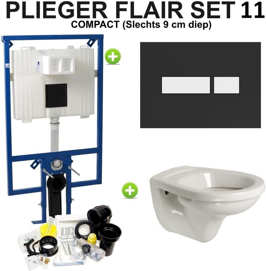 Plieger Flair Compact Amica set 11 Zwart Wit (Meerprijs €30 00)