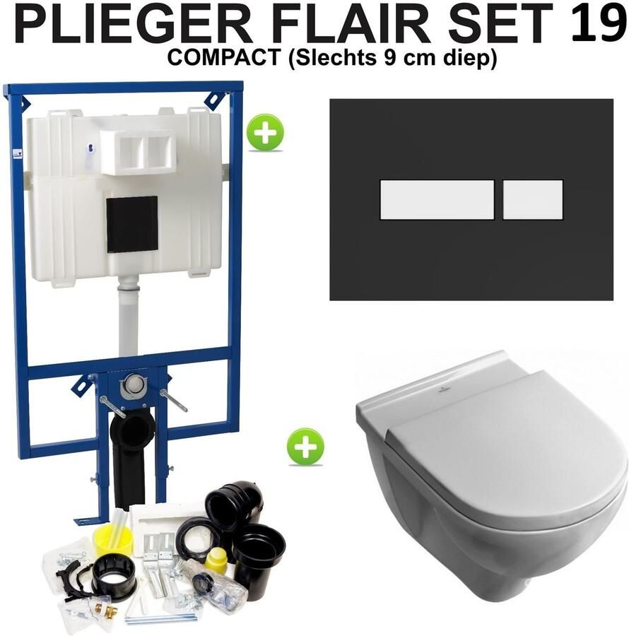 Plieger Flair Compact O'novo set19 Zwart Wit (meerprijs €30 00)