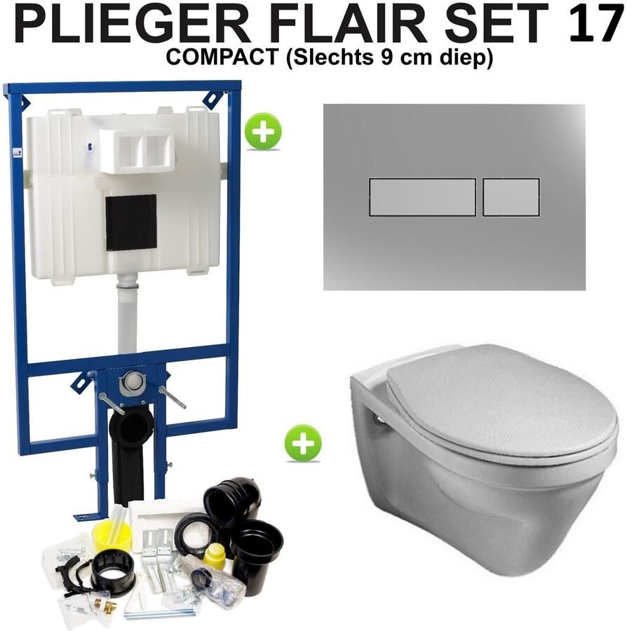 Plieger Flair Compact Saval set17 Chroom Matchroom (meerprijs €30 00)