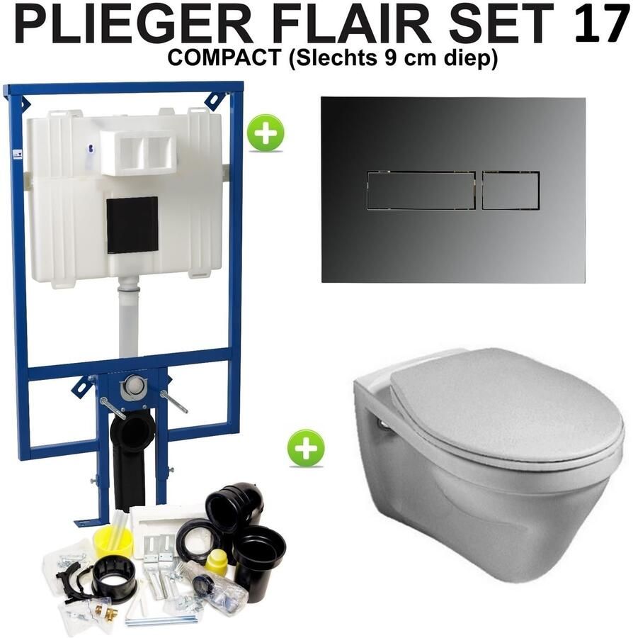 Plieger Flair Compact Saval set17 Chroom (meerprijs €20 00)