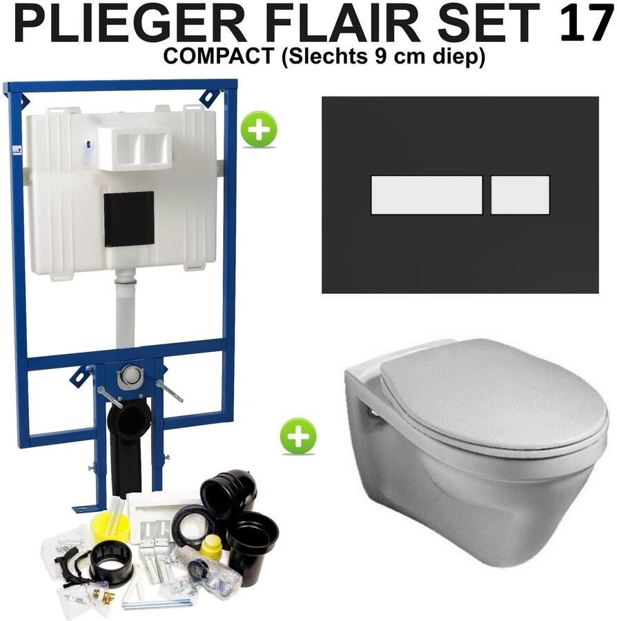 Plieger Flair Compact Saval set17 Zwart Wit (meerprijs €30 00)