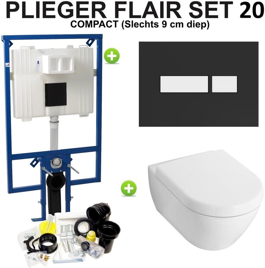 Plieger Flair Compact set20 Zwart Wit (Meerprijs €30 00)