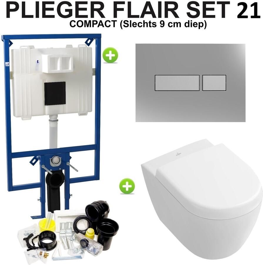 Plieger Flair Compact Subway 2.0 Compact set21 Chroom Matchroom (meerprijs €30 00)
