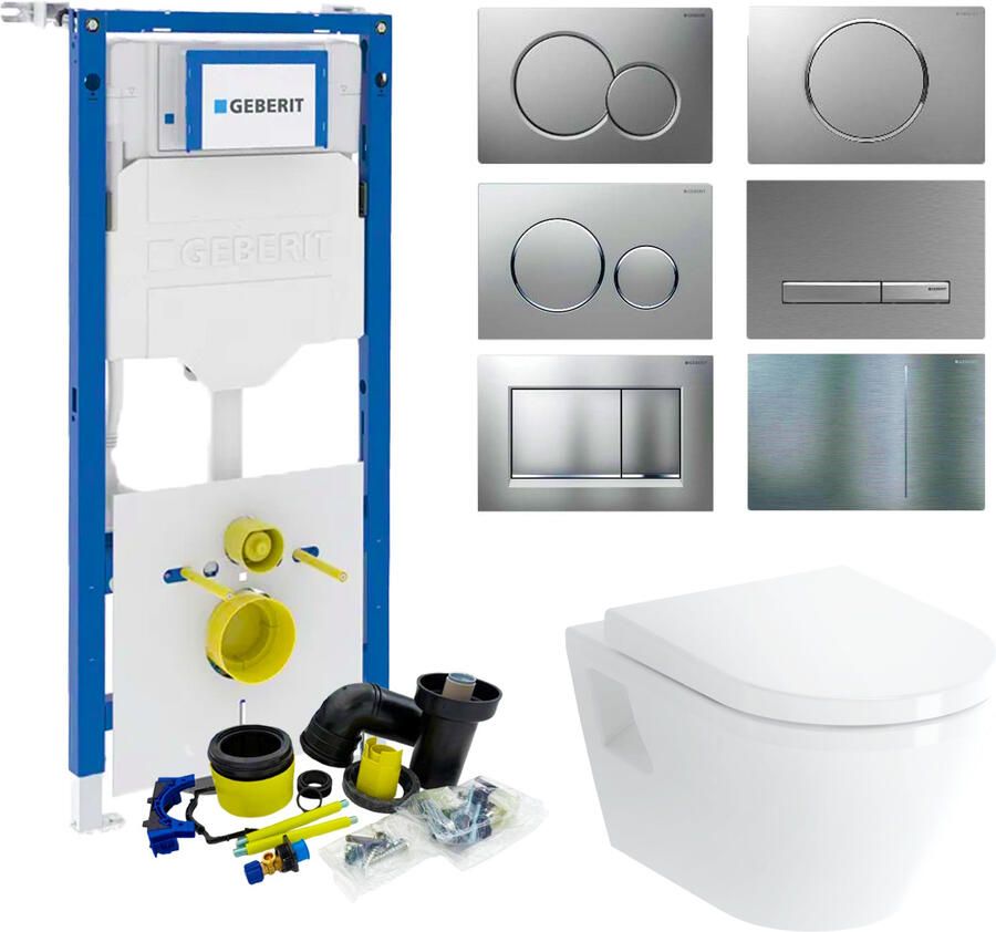 Plieger Geberit up320 Toiletset | Milano | Wandcloset | Wit | Sigma Drukplaat