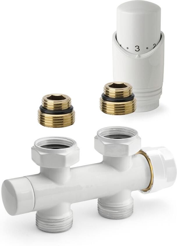 Plieger Onderblok Radiator Set Valvola Design Recht Wit