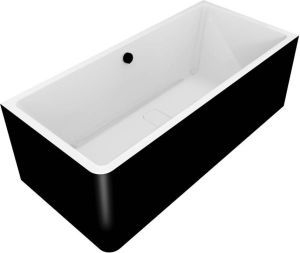 Polysan Ligbad Marlene 165x75x63 cm Asymmetrisch Rechts Zwart Wit