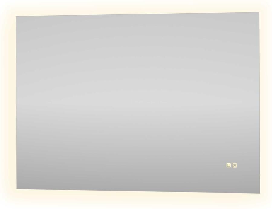 Proline Aluna Spiegel Rechthoek Op Alu Frame Indirecte LED Dimbaar 100x3x70 cm Spiegel