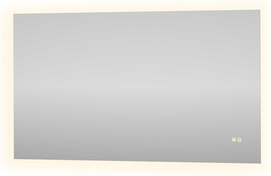 Proline Aluna Spiegel Rechthoek Op Alu Frame Indirecte LED Dimbaar 120x3x70 cm Spiegel
