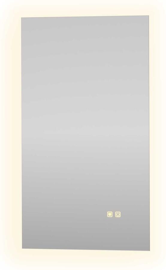 Proline Aluna Spiegel Rechthoek Op Alu Frame Indirecte LED Dimbaar 40x3x70 cm Spiegel