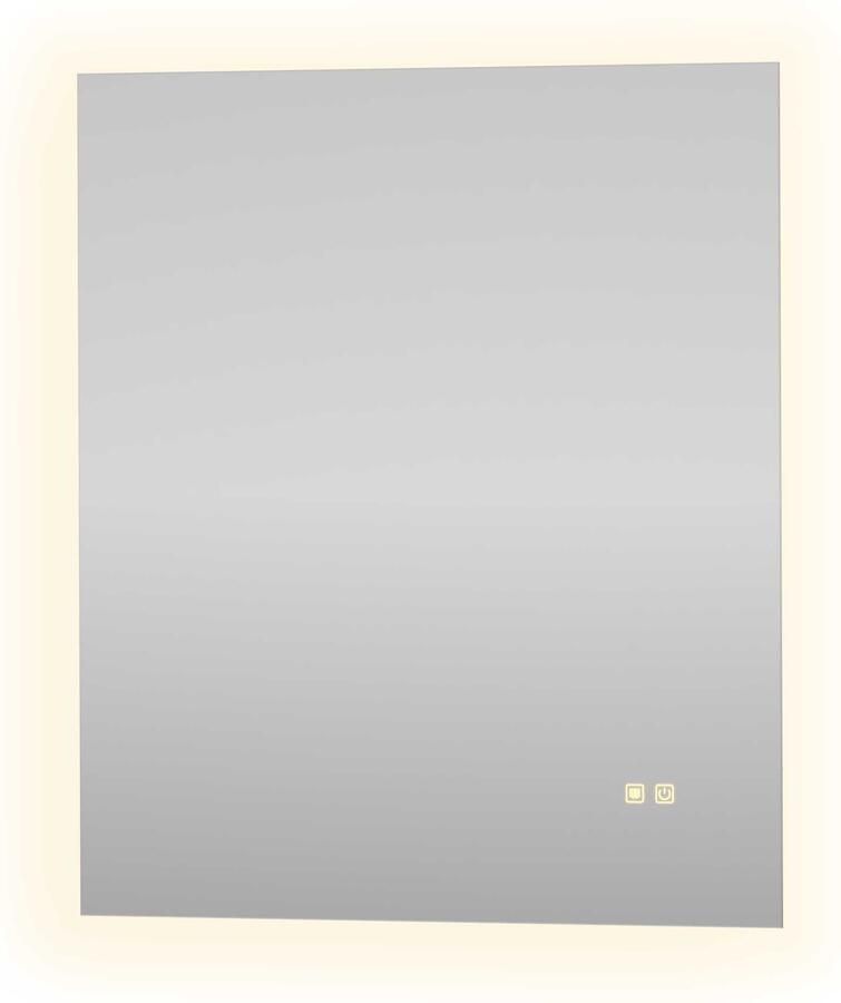 Proline Aluna Spiegel Rechthoek Op Alu Frame Indirecte LED Dimbaar 60x3x70 cm Spiegel
