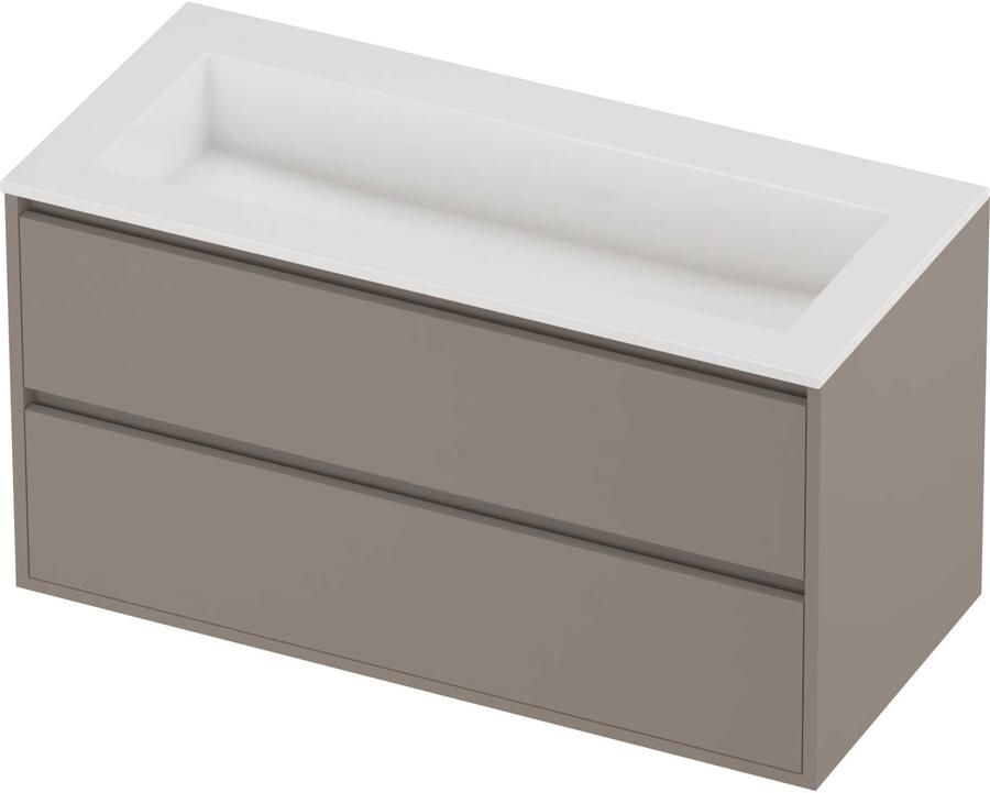 Proline Aristo Badmeubelset Polystone Elegant 100x46x54 cm Glans Wit Clay Beige