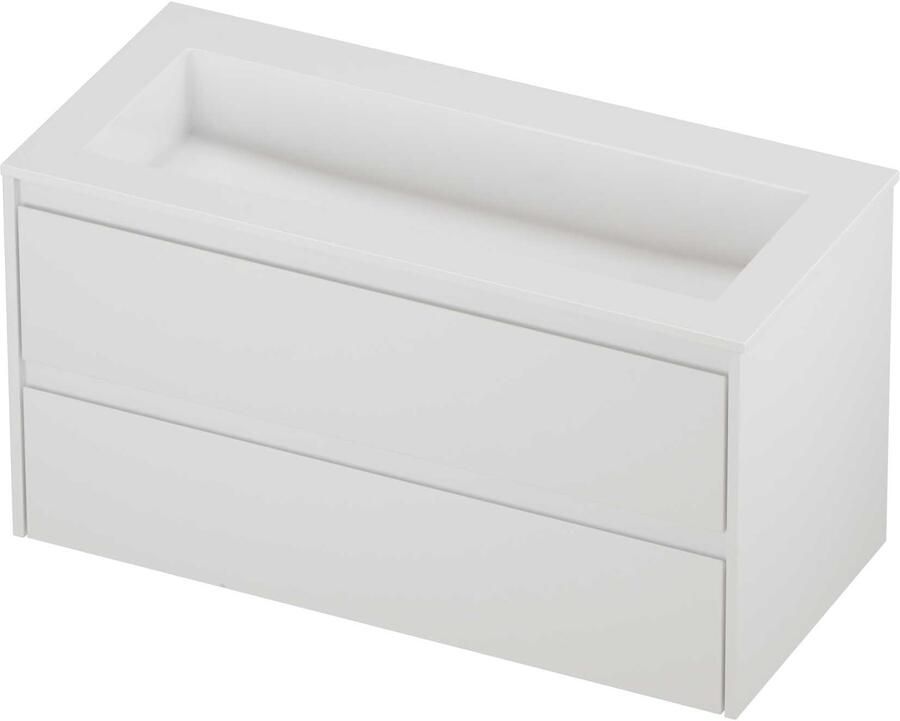 Proline Aristo Badmeubelset Polystone Elegant 100x46x54 cm Glans Wit Mat Wit