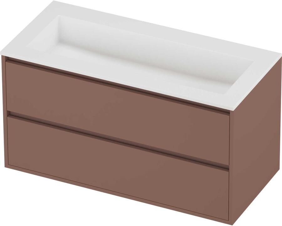 Proline Aristo Badmeubelset Polystone Elegant 100x46x54 cm Mat White Beauty Blush