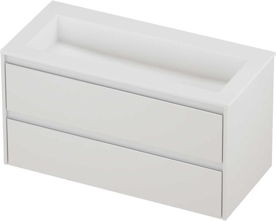 Proline Aristo Badmeubelset Polystone Elegant 100x46x54 cm Mat White Glans Wit