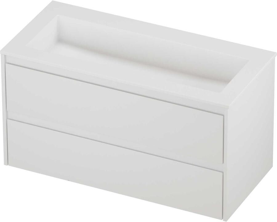 Proline Aristo Badmeubelset Polystone Elegant 100x46x54 cm Mat White Mat Wit