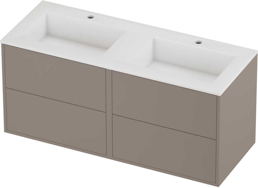 Proline Aristo Badmeubelset Polystone Elegant 120x46x54 cm Glans Wit Clay Beige