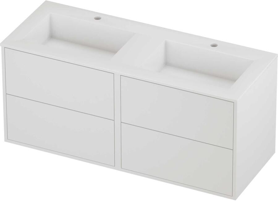 Proline Aristo Badmeubelset Polystone Elegant 120x46x54 cm Glans Wit Mat White