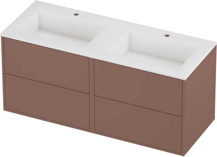 Proline Aristo Badmeubelset Polystone Elegant 120x46x54 cm Mat White Beauty Blush
