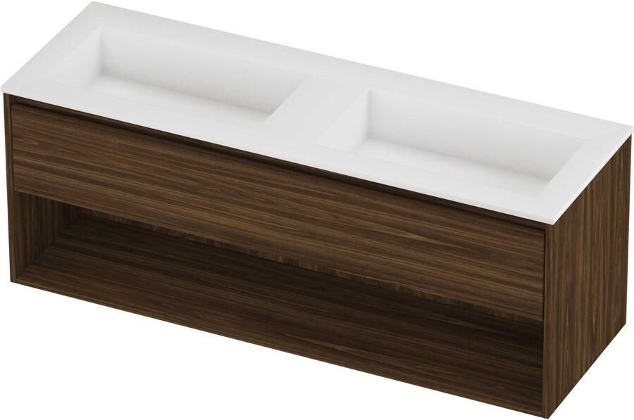 Proline Aristo Badmeubelset Polystone Elegant 140x46x54 cm Mat White Cabana Oak