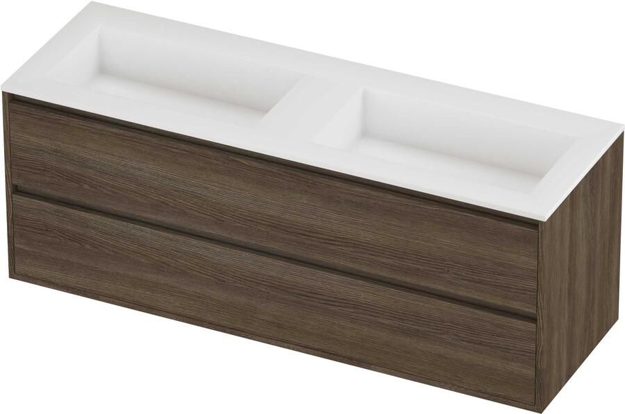 Proline Aristo Badmeubelset Polystone Elegant 140x46x54 cm Mat White Vital Oak