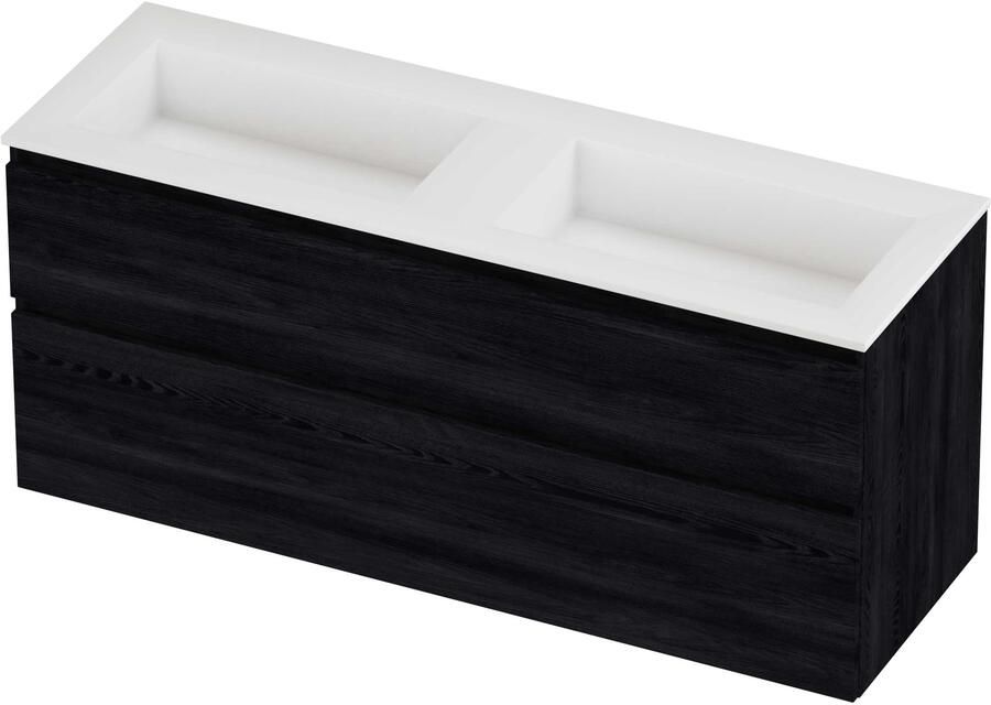 Proline Aristo Badmeubelset Polystone Elegant 140x46x62 cm Mat White Black Oak