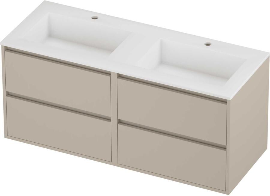 Proline Aristo Badmeubelset Polystone Elegant 4 Laden 120x46x54 cm Mat White Soft Linen