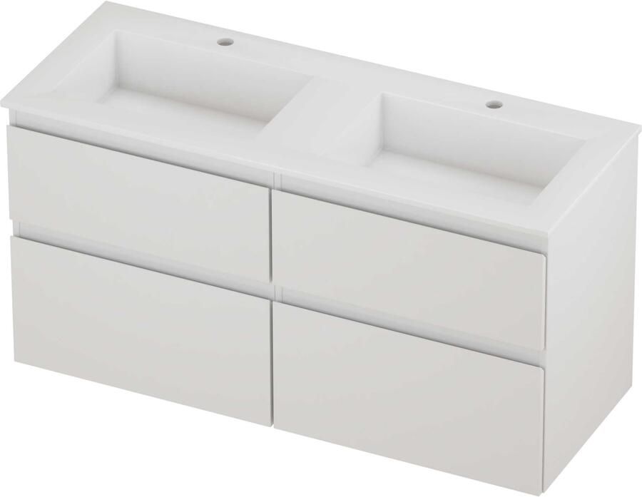 Proline Aristo Badmeubelset Polystone Elegant 4 Laden 120x46x62 cm Glans Wit Glans Wit
