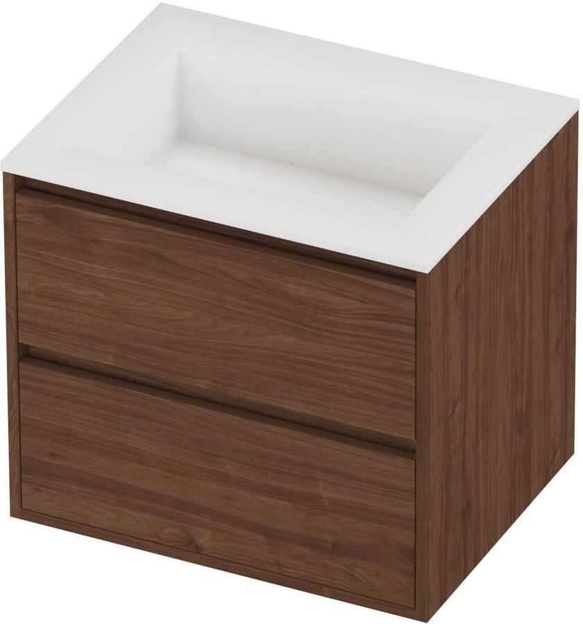 Proline Aristo Badmeubelset Polystone Elegant 60x46x54 cm Mat White Indian Walnut