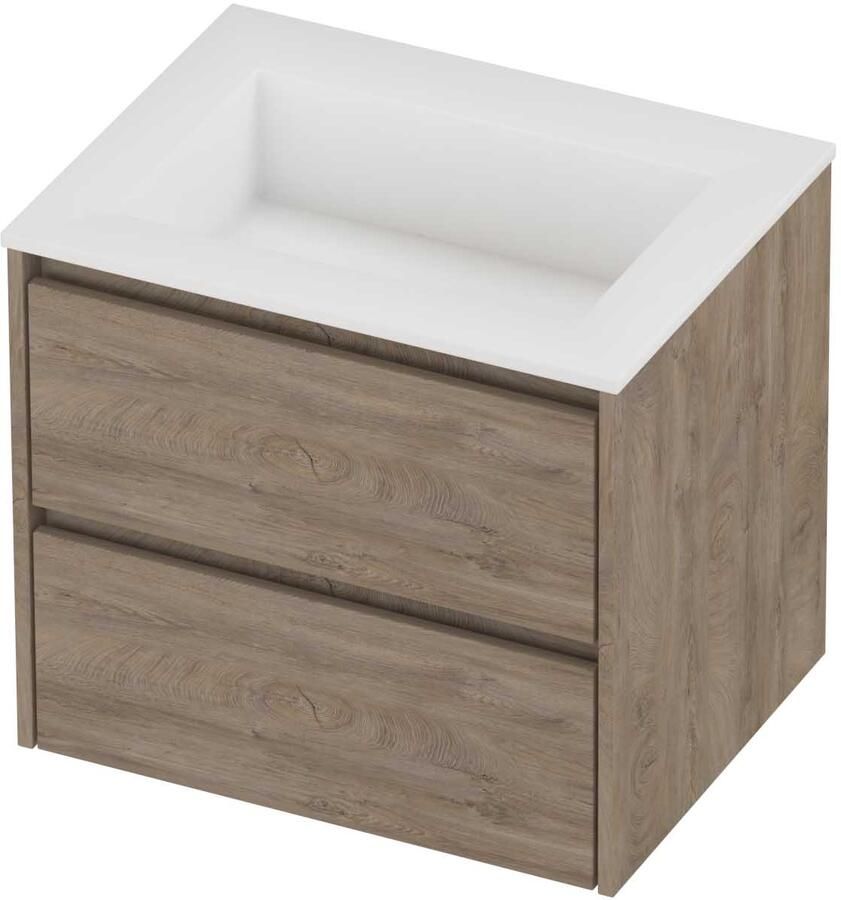Proline Aristo Badmeubelset Polystone Elegant 60x46x54 cm Mat White Raw Oak
