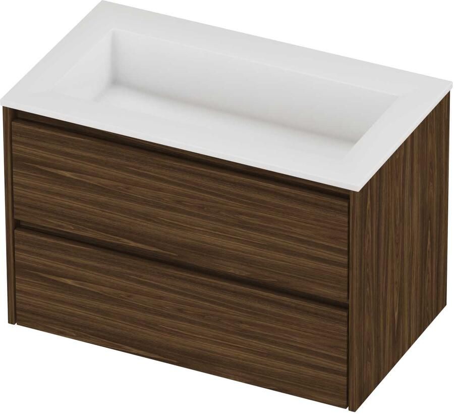 Proline Aristo Badmeubelset Polystone Elegant 80x46x54 cm Glans Wit Cabana Oak