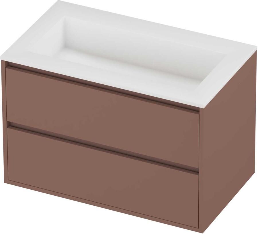 Proline Aristo Badmeubelset Polystone Elegant 80x46x54 cm Mat White Beauty Blush