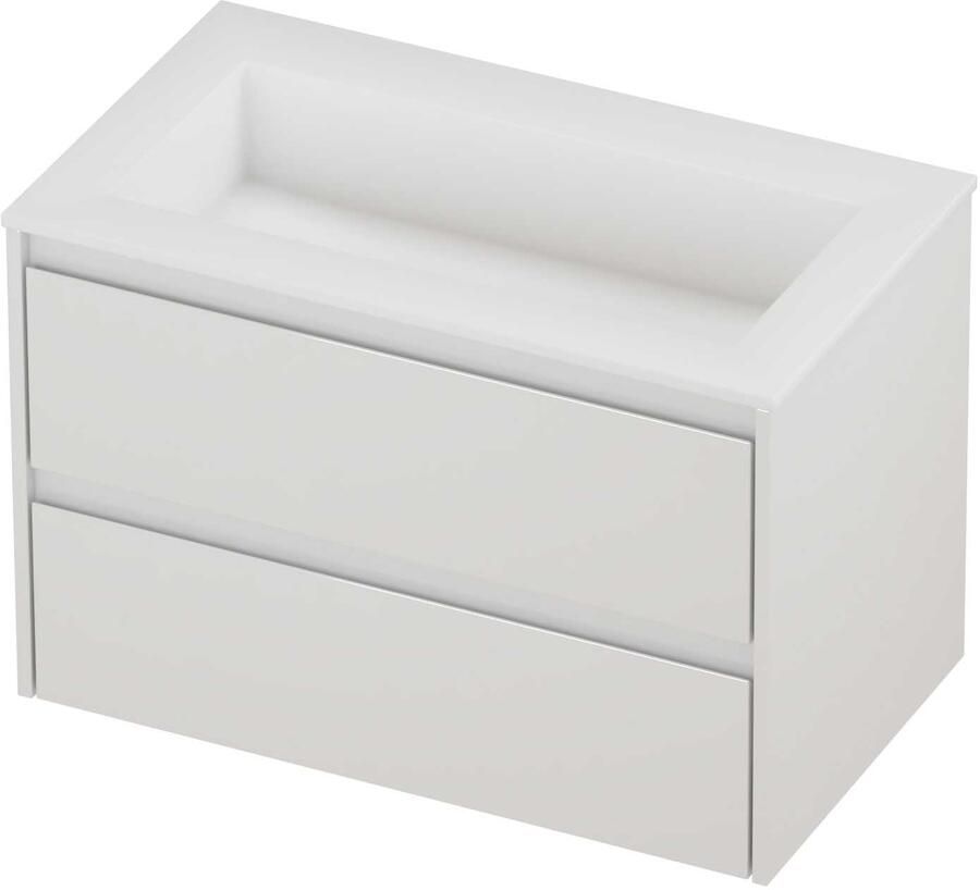 Proline Aristo Badmeubelset Polystone Elegant 80x46x54 cm Mat White Glans Wit